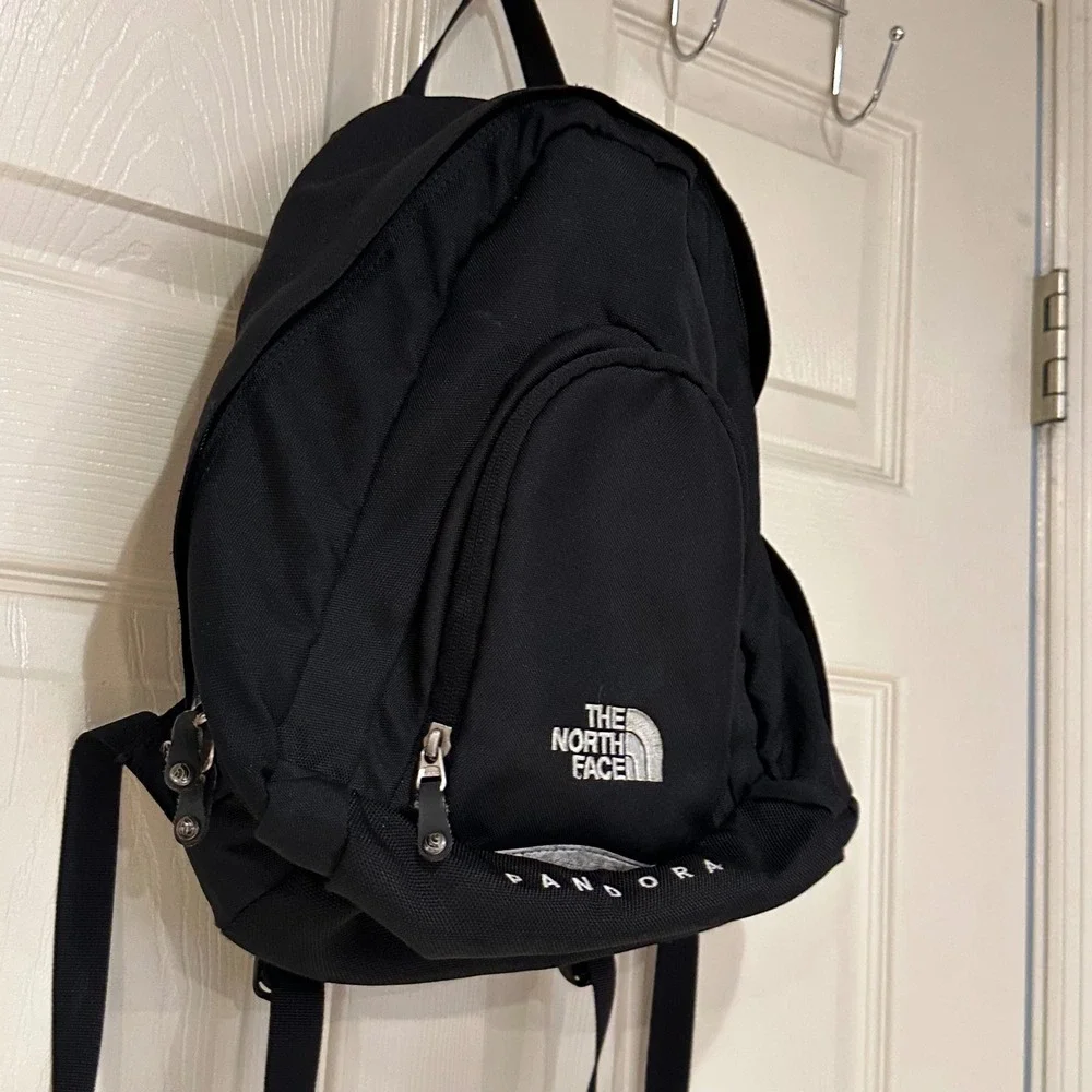 The North Face Pandora Backpack Black Small Daypack Hiking Travel Bag